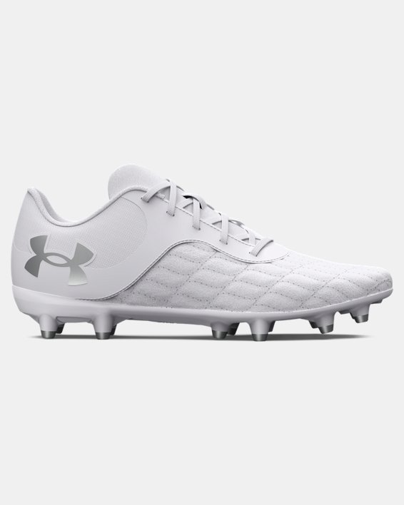 Boys' UA Magnetico Select 3 FG Jr. Soccer Cleats in White image number 0